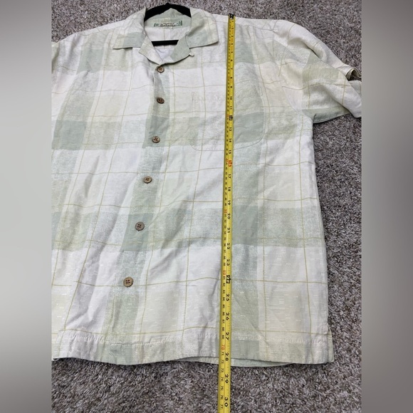 Tommy Bahama Silk Light Green‎ Short Sleeve Button Down Shirt Men’s Medium - Picture 4 of 10